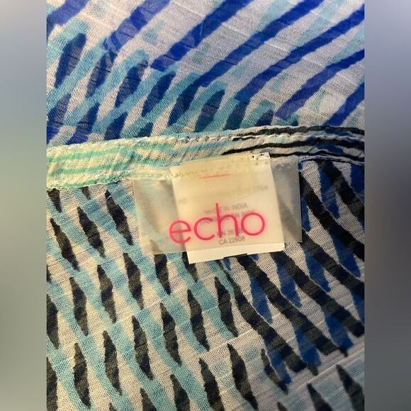 Echo Beach Semi-Sheer Coverup Stripes OS - Picture 5 of 6